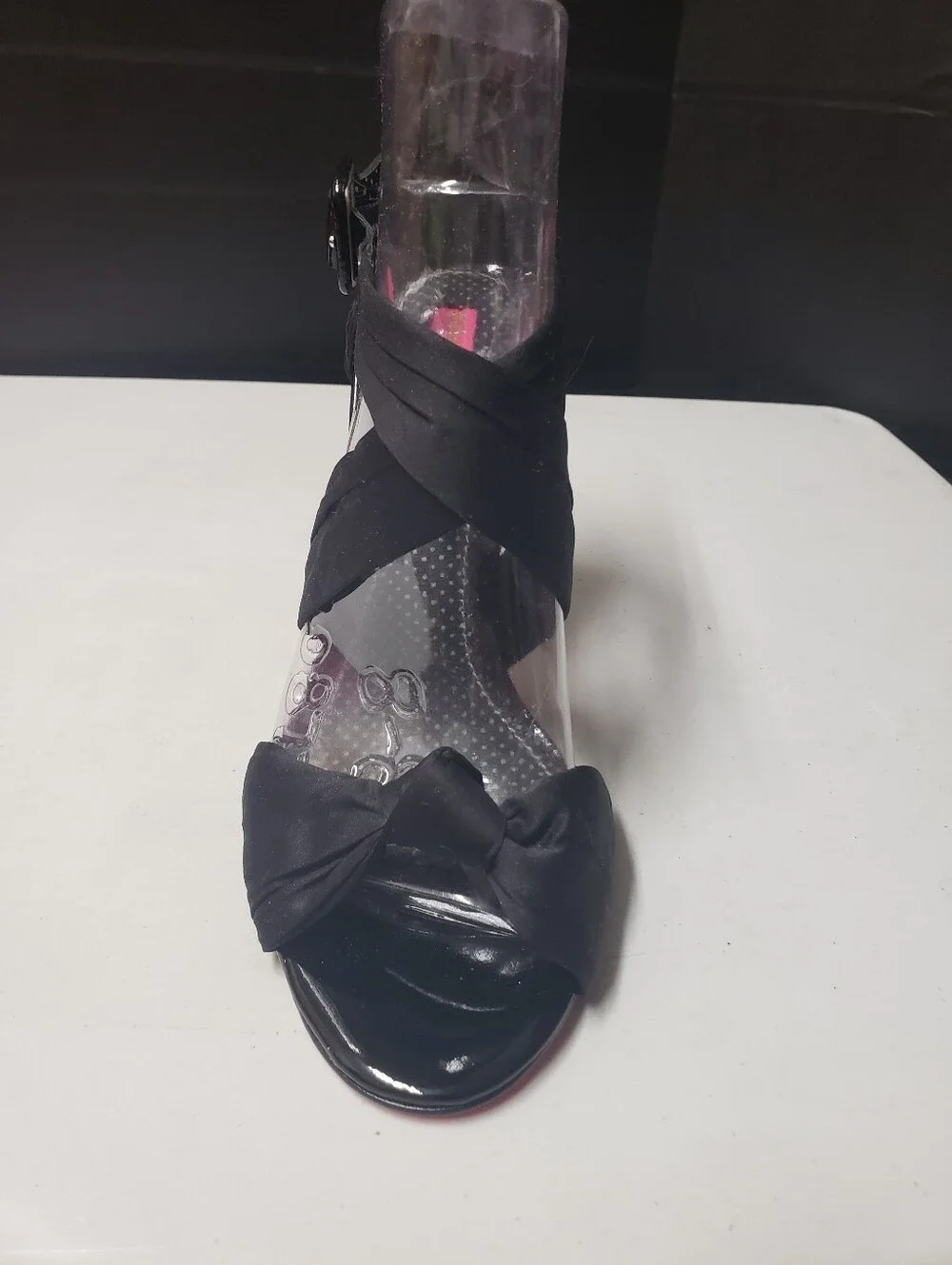 Betsey Johnson Black Satin Strappy Stiletto Sandals